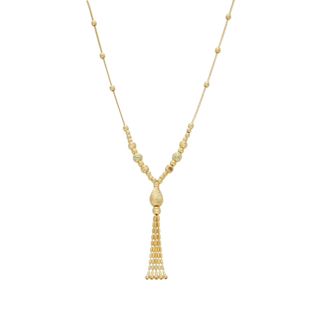 Gold Tassel Necklace 21KT - FKJNKL21KM12086