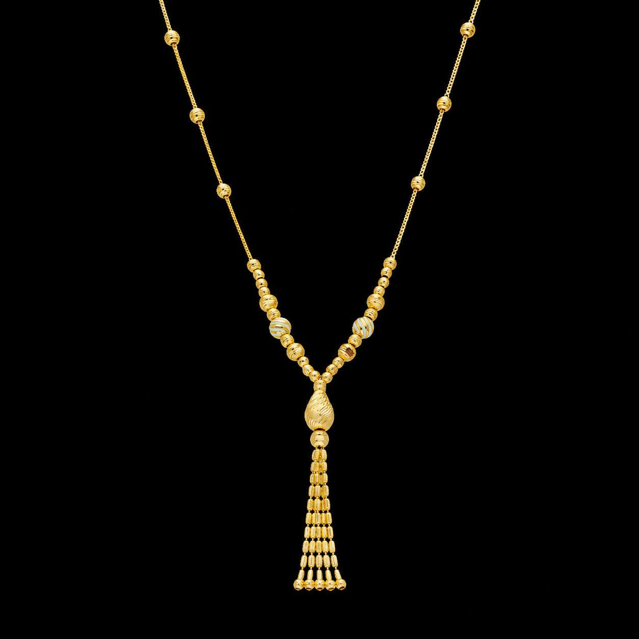 Gold Tassel Necklace 21KT - FKJNKL21KM12086