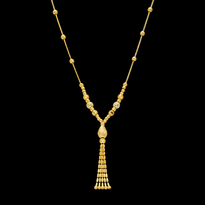 Gold Tassel Necklace 21KT - FKJNKL21KM12086