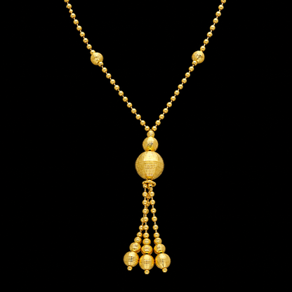 Gold Tassel Necklace 21KT - FKJNKL21KM12087