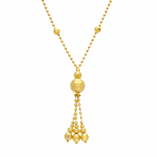 Gold Tassel Necklace 21KT - FKJNKL21KM12087
