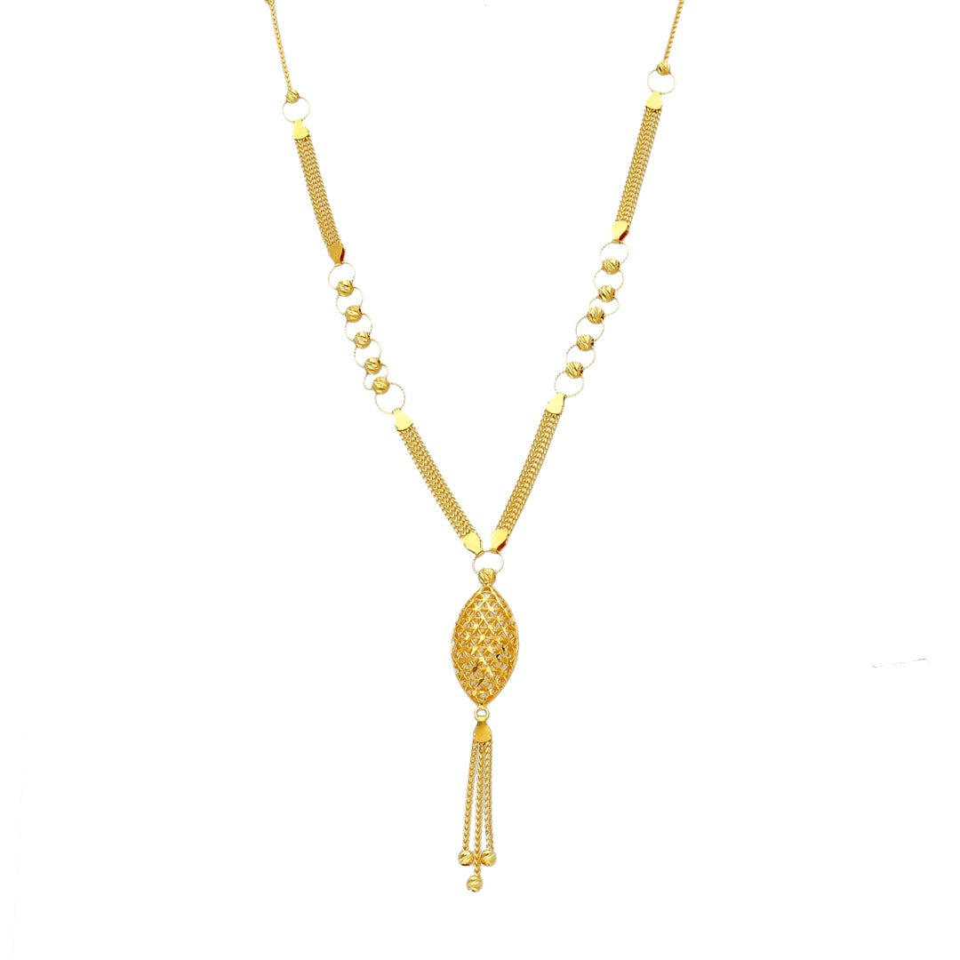 Gold Tassel Necklace 21KT - FKJNKL21KM12088