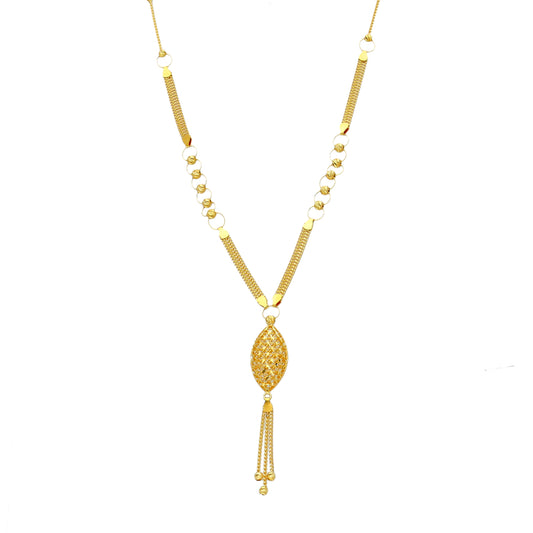 Gold Tassel Necklace 21KT - FKJNKL21KM12088