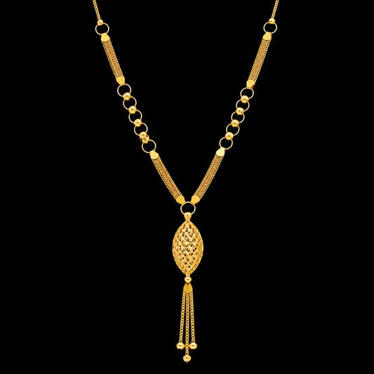 Gold Tassel Necklace 21KT - FKJNKL21KM12088