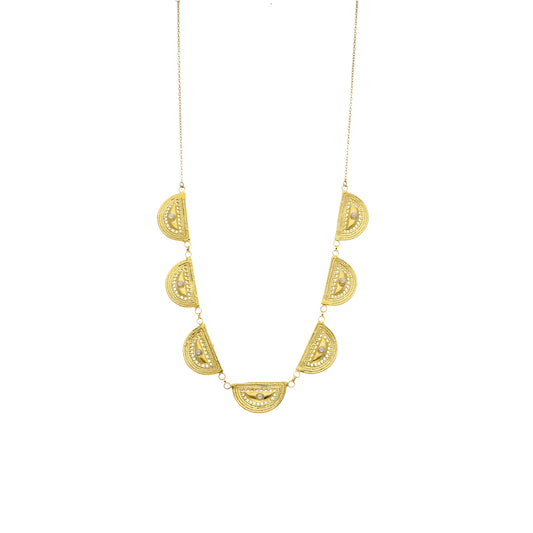 Gold Half Moon Necklace 21KT - FKJNKL21KM12090