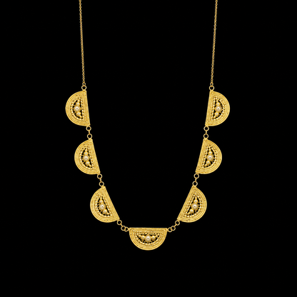 Gold Half Moon Necklace 21KT - FKJNKL21KM12090