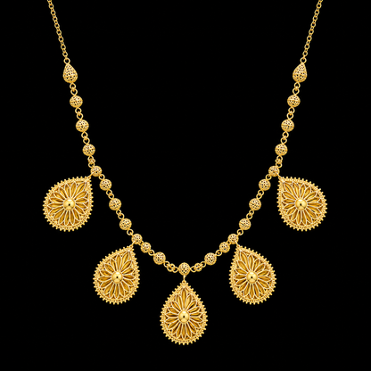 Gold Classic Necklace 21KT - FKJNKL21KM12096