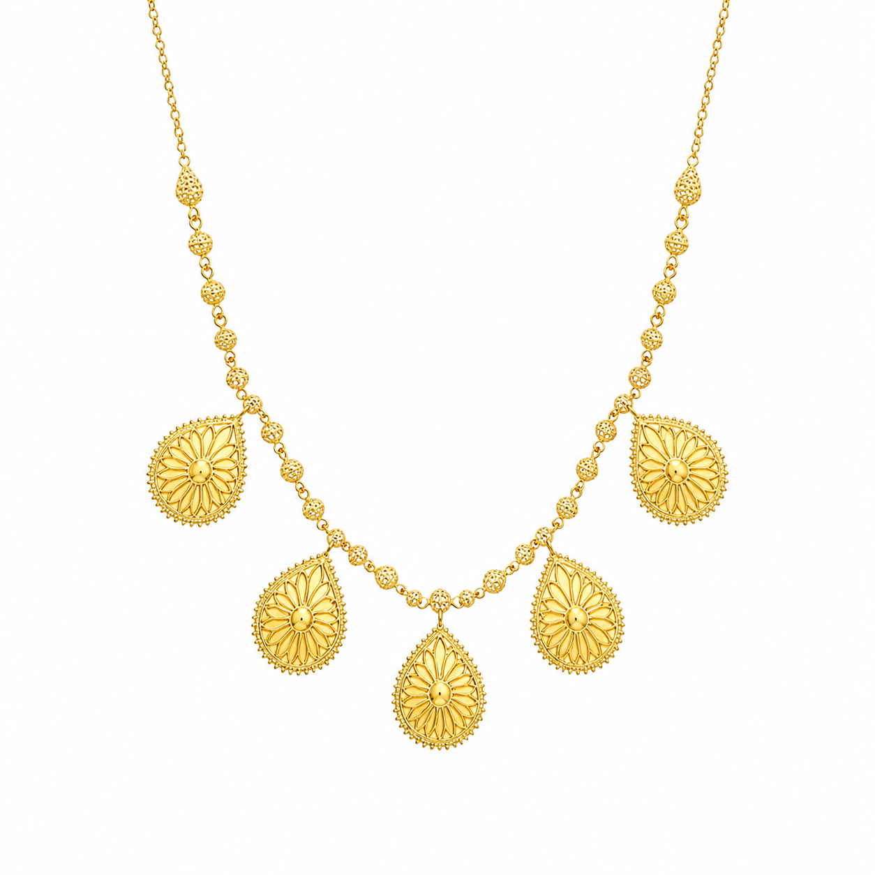 Gold Classic Necklace 21KT - FKJNKL21KM12096