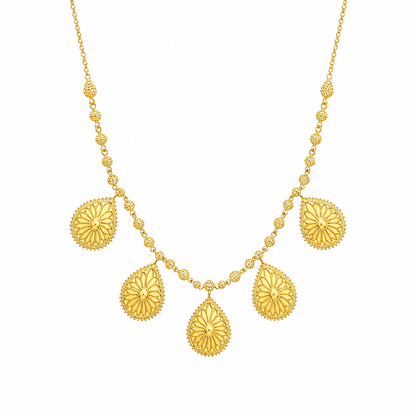 Gold Classic Necklace 21KT - FKJNKL21KM12096