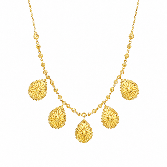 Gold Classic Necklace 21KT - FKJNKL21KM12096