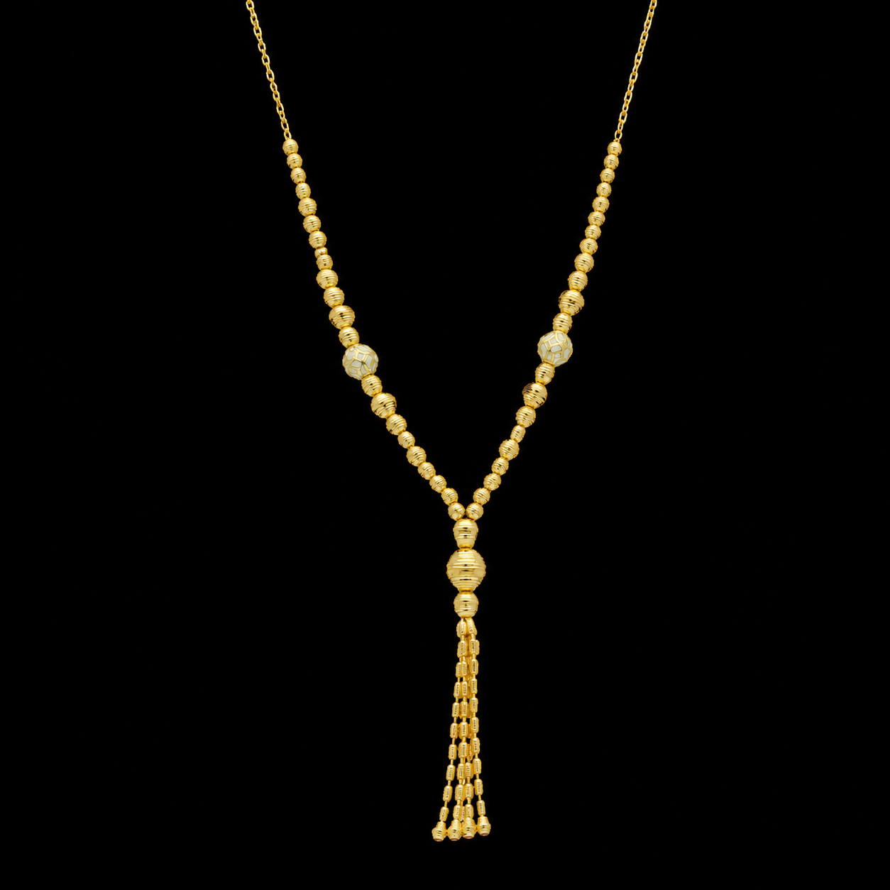 Gold Tassel Necklace 21KT - FKJNKL21KM12097
