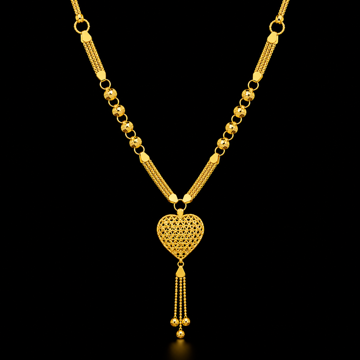 Gold Tassel Necklace 21KT - FKJNKL21KM12130