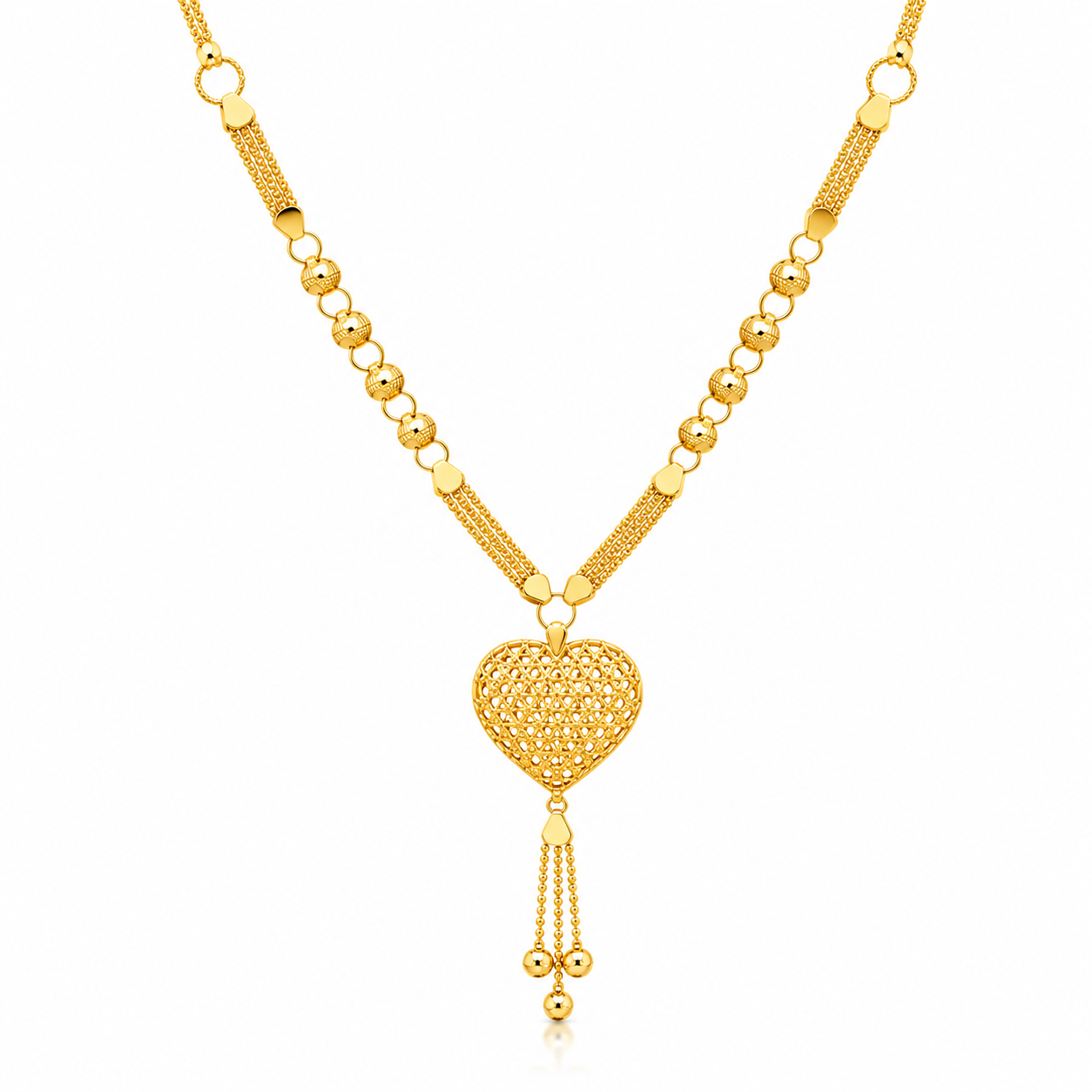 Gold Tassel Necklace 21KT - FKJNKL21KM12130