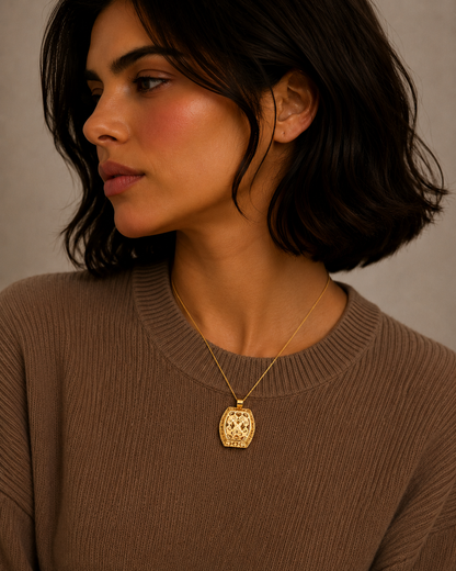Gold Necklace (Chain With Turkish Design Pendant) 21KT - FKJNKL21KM12146