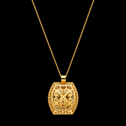 Gold Necklace (Chain With Turkish Design Pendant) 21KT - FKJNKL21KM12146