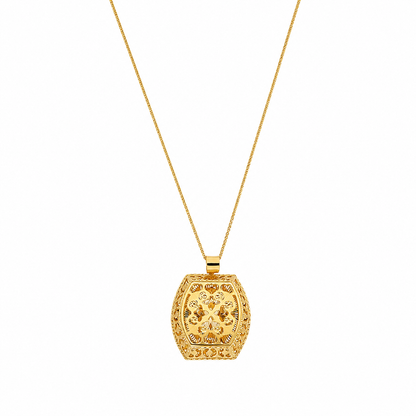 Gold Necklace (Chain With Turkish Design Pendant) 21KT - FKJNKL21KM12146