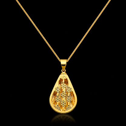 Gold Necklace (Chain With Turkish Design Pendant) 21KT - FKJNKL21KM12147
