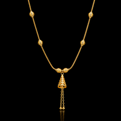 Gold Tassel Necklace 21KT - FKJNKL21KM12176