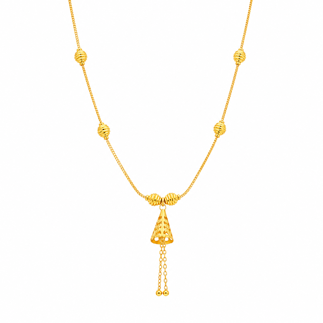 Gold Tassel Necklace 21KT - FKJNKL21KM12176