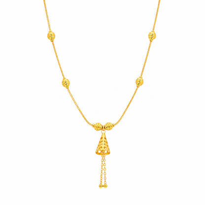 Gold Tassel Necklace 21KT - FKJNKL21KM12176
