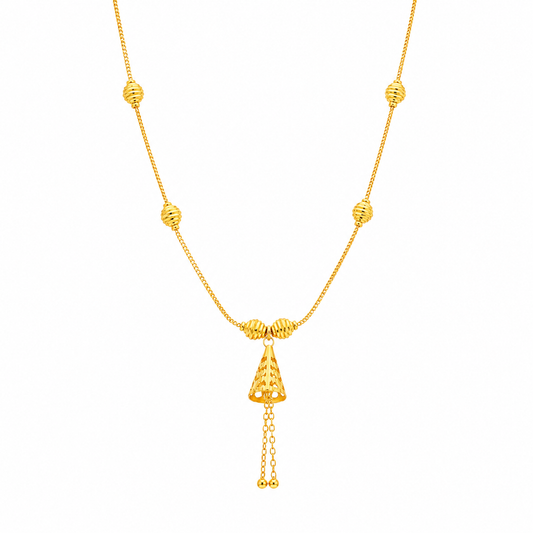 Gold Tassel Necklace 21KT - FKJNKL21KM12176