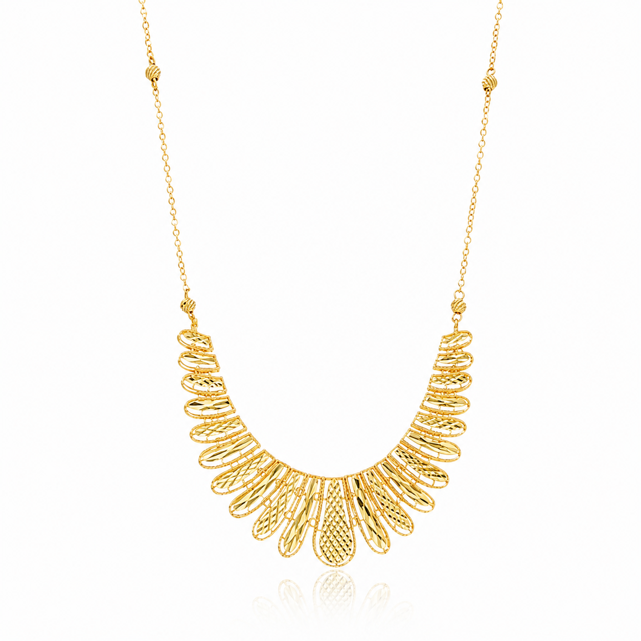 Gold Dazzling Statement Necklace 21KT - FKJNKL21KM12215