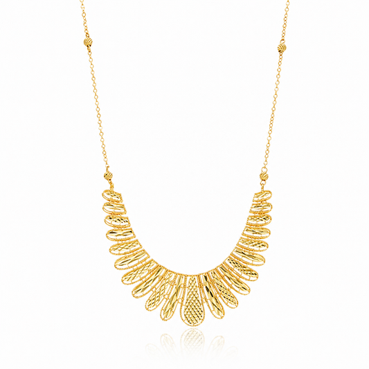 Gold Dazzling Statement Necklace 21KT - FKJNKL21KM12215
