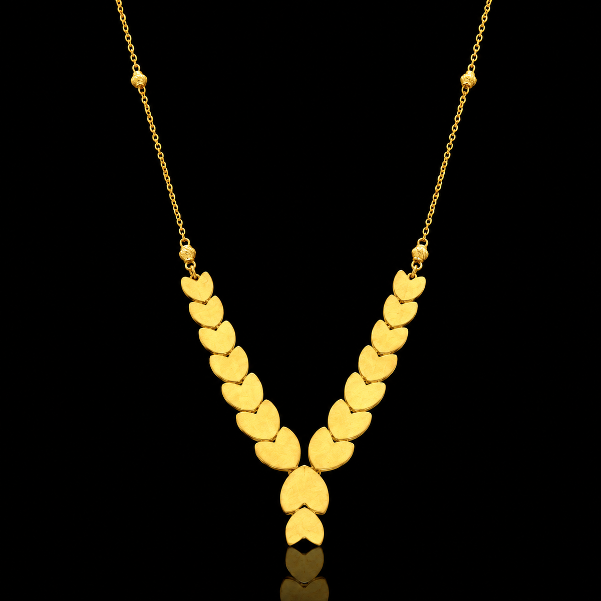 Gold Heart-Shaped Chic Necklace 21KT - FKJNKL21KM12216