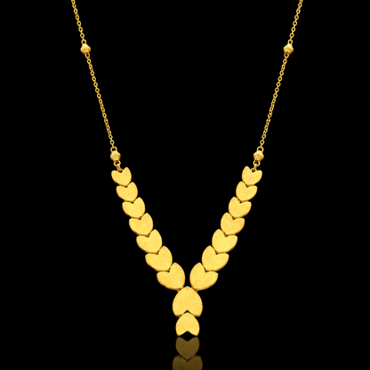 Gold Heart-Shaped Chic Necklace 21KT - FKJNKL21KM12216