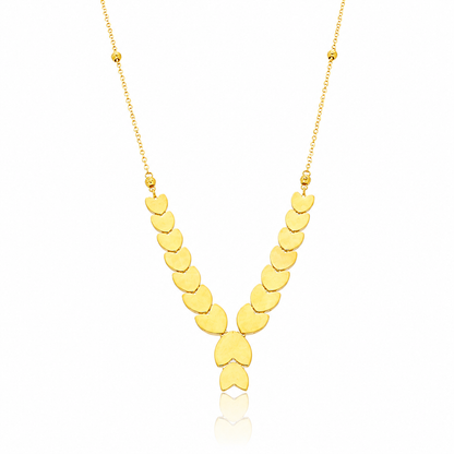 Gold Heart-Shaped Chic Necklace 21KT - FKJNKL21KM12216