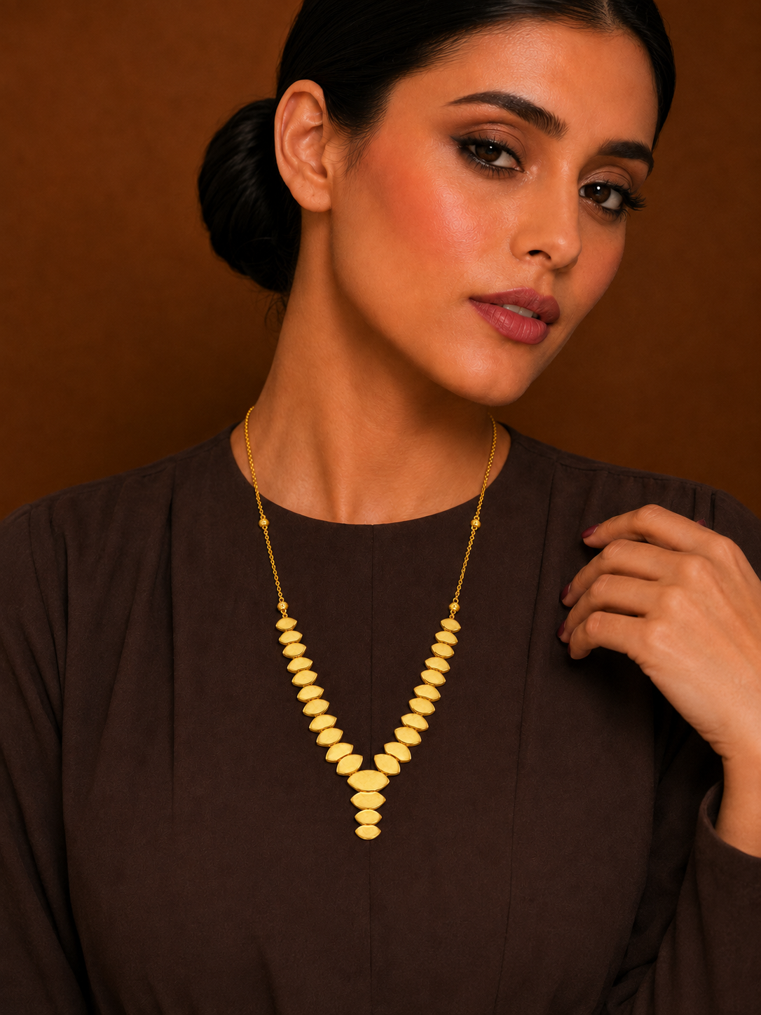 Gold Chunky Chic Necklace 21KT -  FKJNKL21KM12217