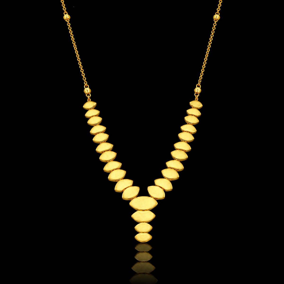 Gold Chunky Chic Necklace 21KT -  FKJNKL21KM12217