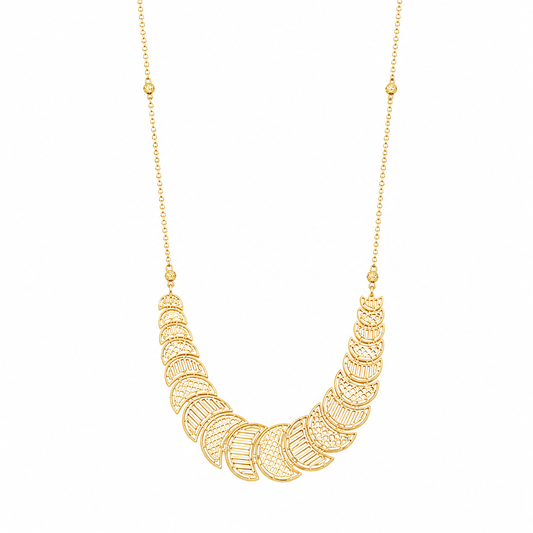 Gold Dazzling Halfmoon Necklace 21KT -  FKJNKL21KM12218