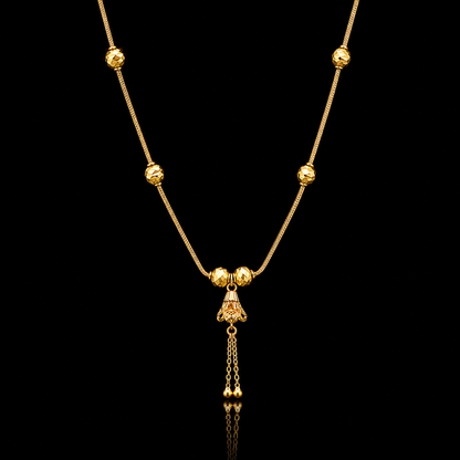 Gold Classic Necklace 21KT -  FKJNKL21KM12219