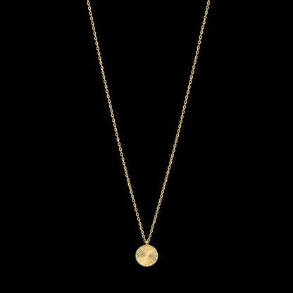 Gold Medallion Round Pendant Necklace 21KT - FKJNKL21KM12273