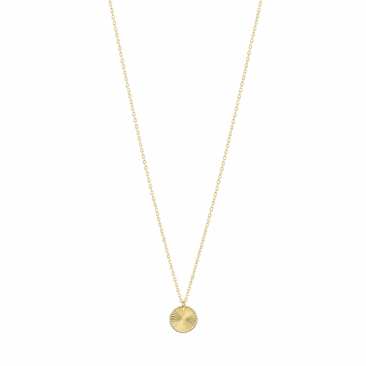 Gold Medallion Round Pendant Necklace 21KT - FKJNKL21KM12273