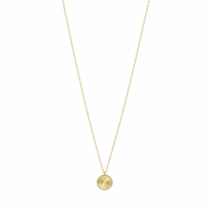 Gold Medallion Round Pendant Necklace 21KT - FKJNKL21KM12273