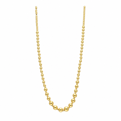 Gold Beaded Chain Necklace 21KT - FKJNKL21KM12274