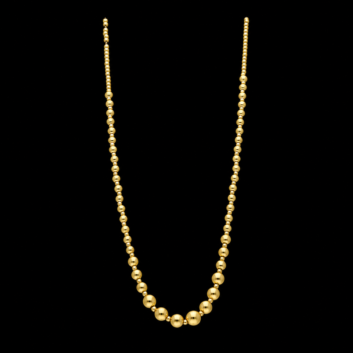 Gold Beaded Chain Necklace 21KT - FKJNKL21KM12274
