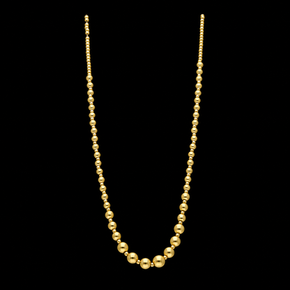 Gold Beaded Chain Necklace 21KT - FKJNKL21KM12274