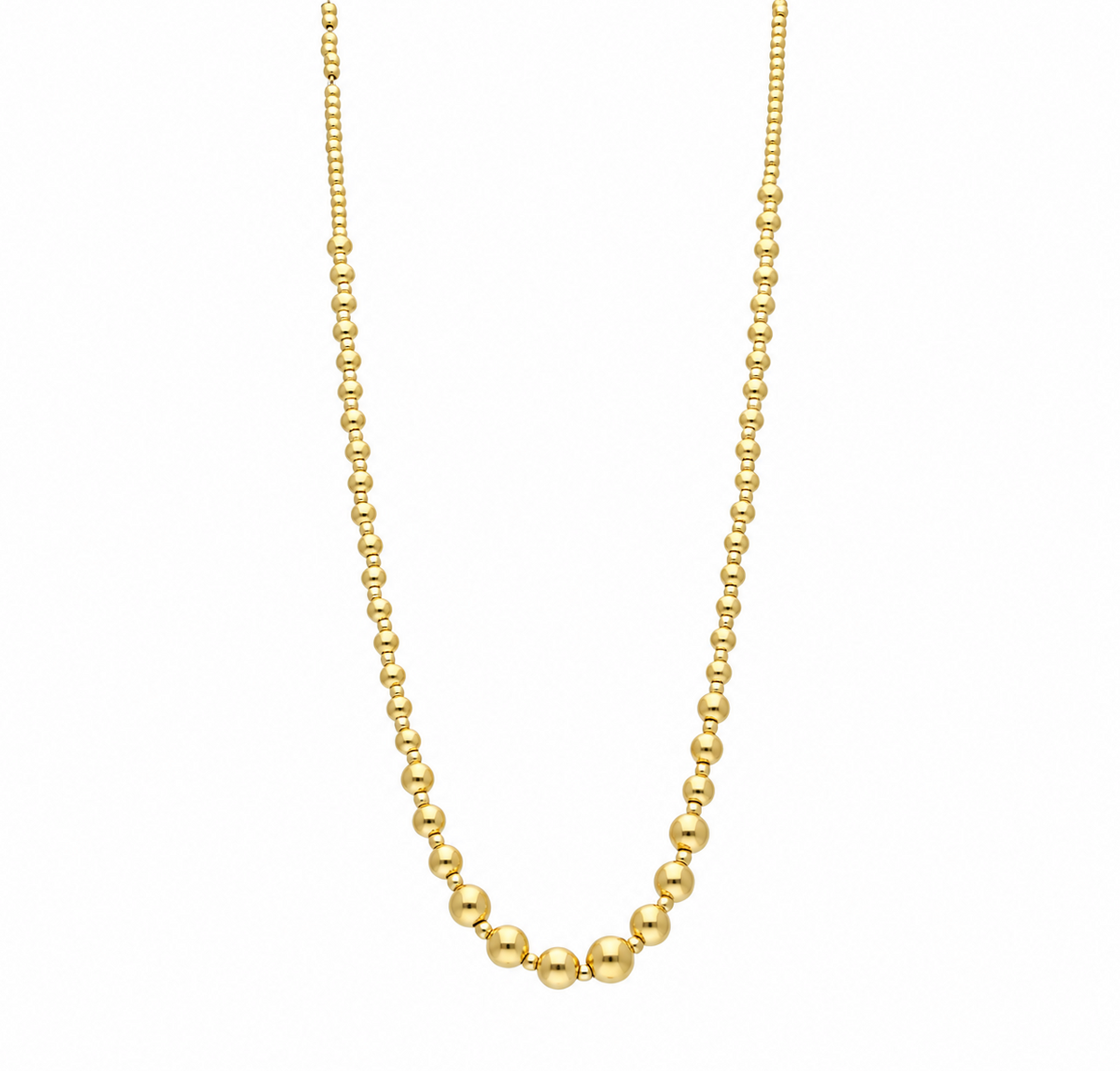 Gold Beaded Chain Necklace 21KT - FKJNKL21KM12274