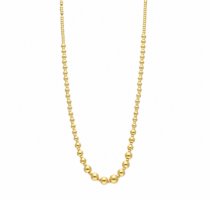 Gold Beaded Chain Necklace 21KT - FKJNKL21KM12274