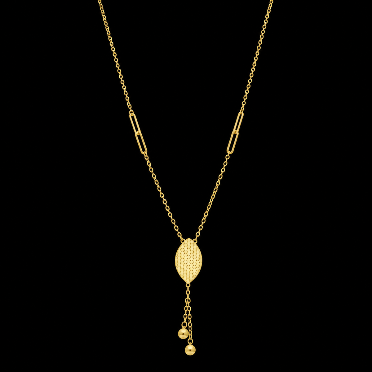 Gold Classic Hanging Tassel Necklace 21KT - FKJNKL21KM12275