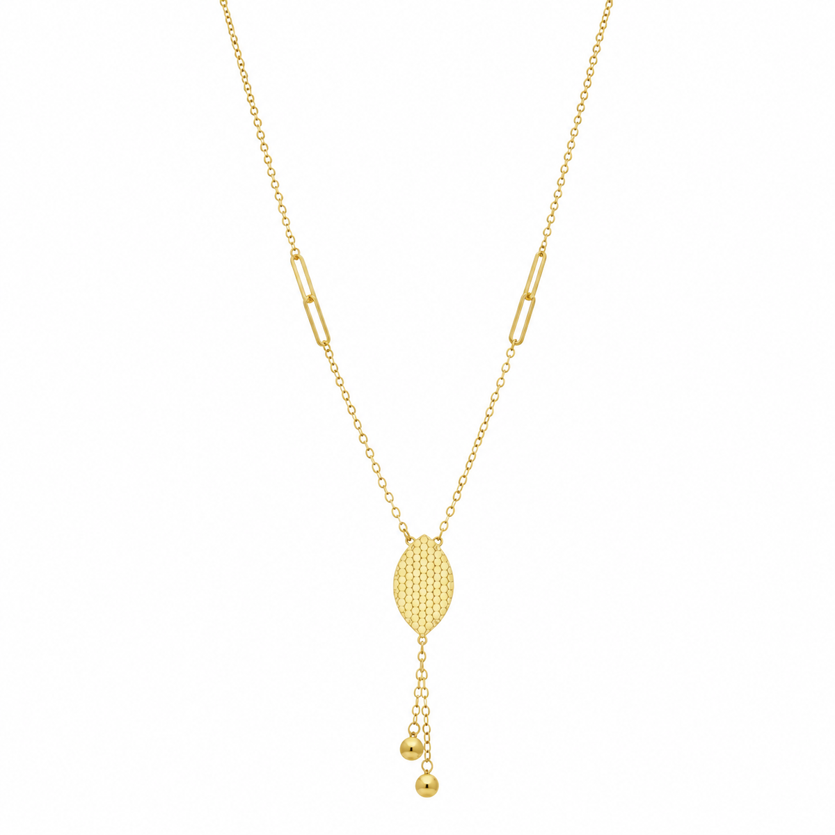 Gold Classic Hanging Tassel Necklace 21KT - FKJNKL21KM12275