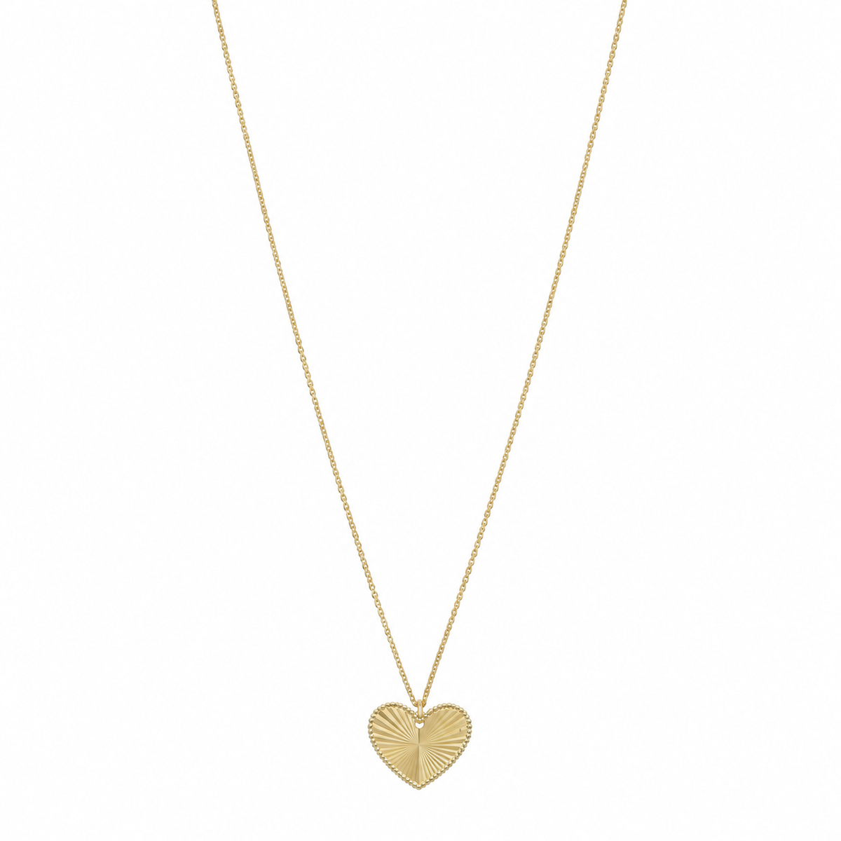 Gold Medallion Heart Pendant Necklace 21KT - FKJNKL21KM12280
