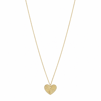 Gold Medallion Heart Pendant Necklace 21KT - FKJNKL21KM12280
