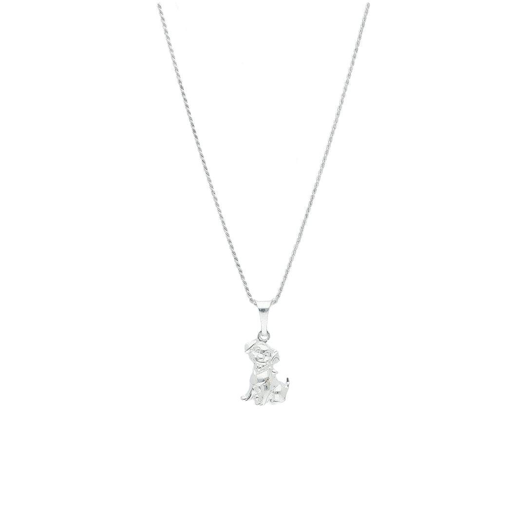 Sterling Silver 925 Dog Motif Necklace (Chain with Pendant) - FKJNKLSL11091