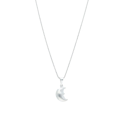 Sterling Silver 925 Half Moon Necklace (Chain with Pendant) - FKJNKLSL11118