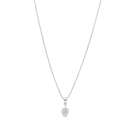 Sterling Silver 925 Leaf Sparkle Necklace (Chain with Pendant) - FKJNKLSL11124