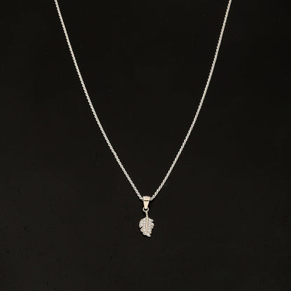 Sterling Silver 925 Leaf Sparkle Necklace (Chain with Pendant) - FKJNKLSL11124